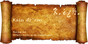 Kain Áron névjegykártya